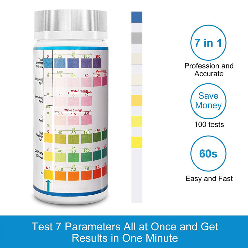 7-IN-1 Strip Tes Akuarium 100  - Planted Aquarium Test Kit ulasan dan harga